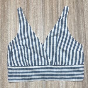 Abercrombie & Fitch Striped Cropped Tank Adjustable Straps Size Small
